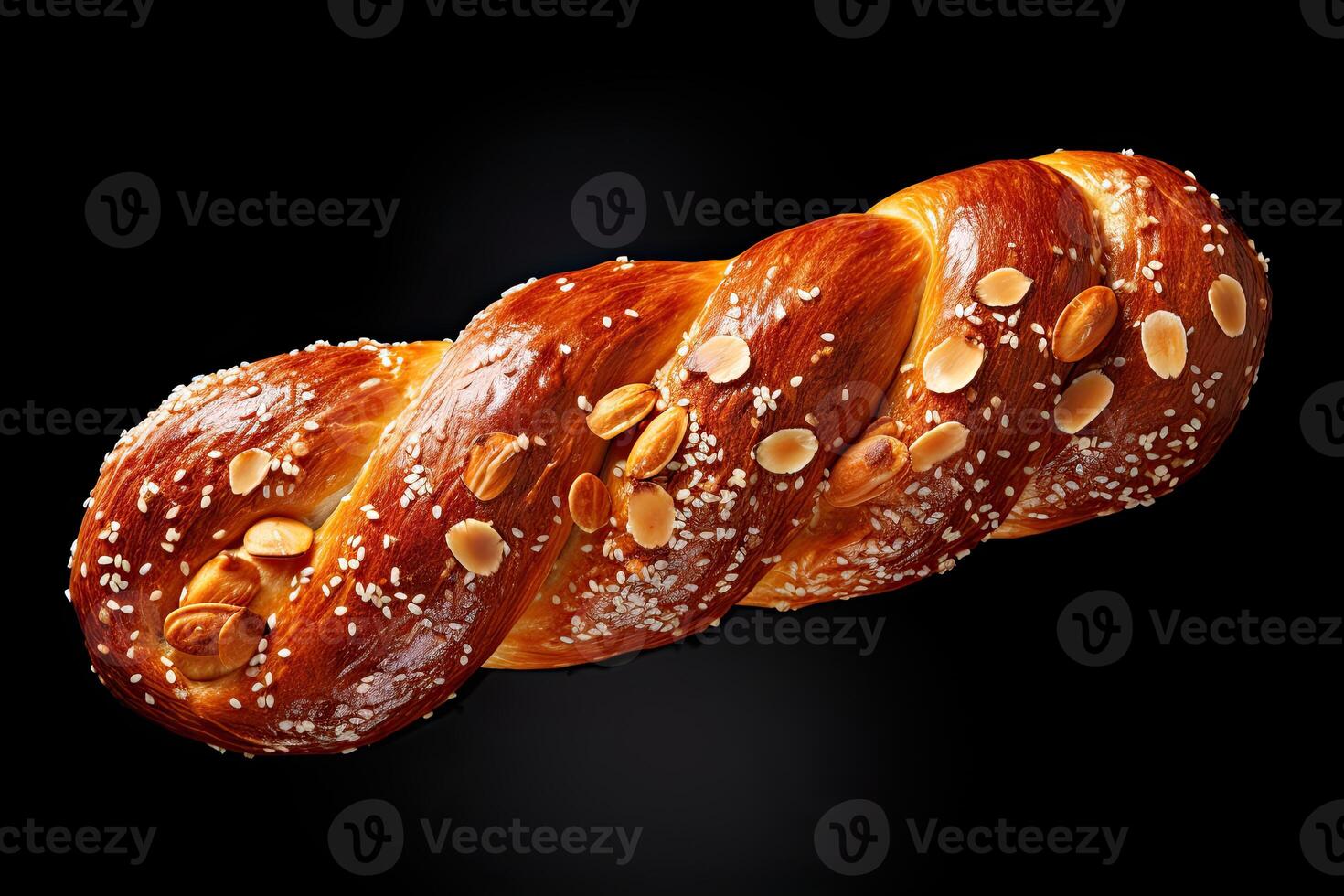 AI generated pretzel bread closeup photo