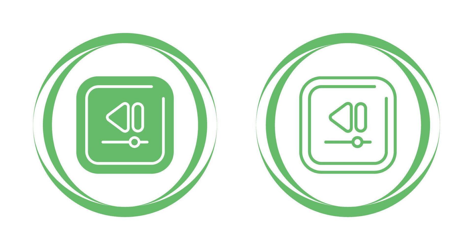 Video Rewind Square Vector Icon