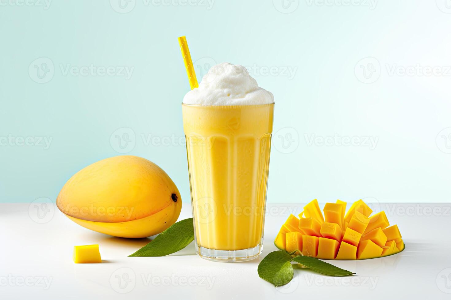 AI generated Mango milkshake clipart photo