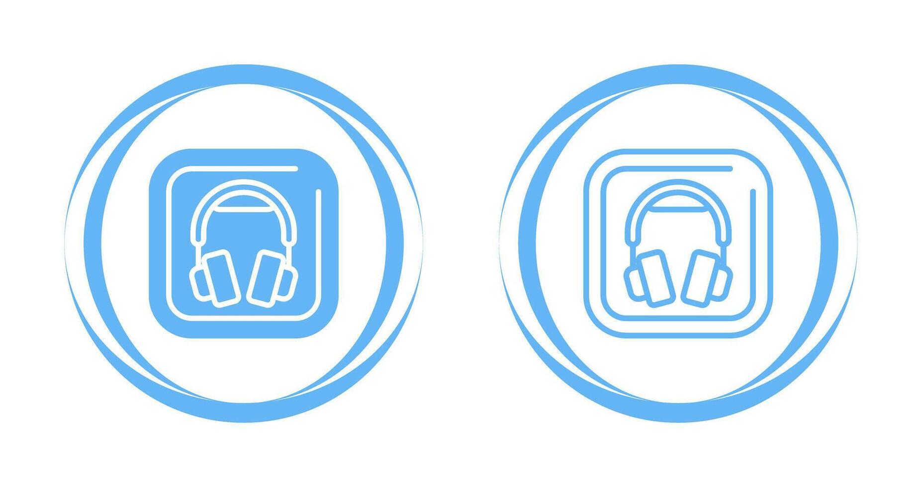 Headphones Square Vector Icon