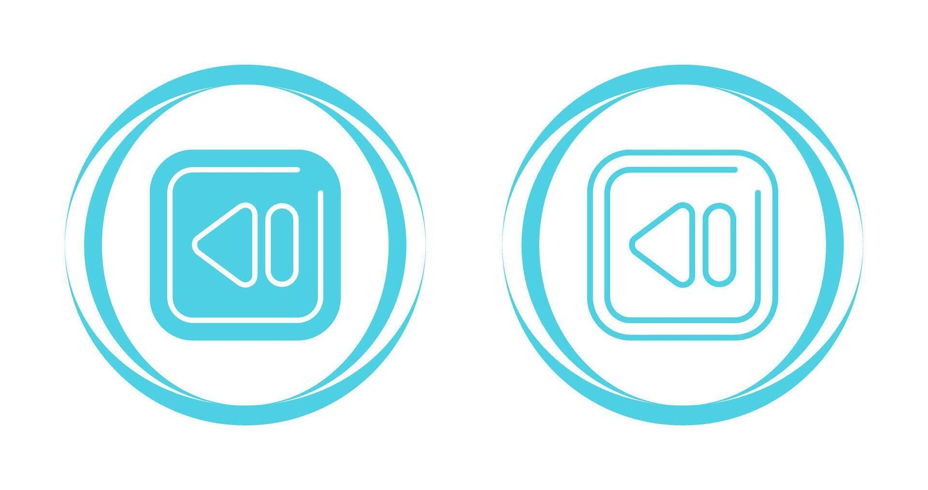 Rewind Square Vector Icon