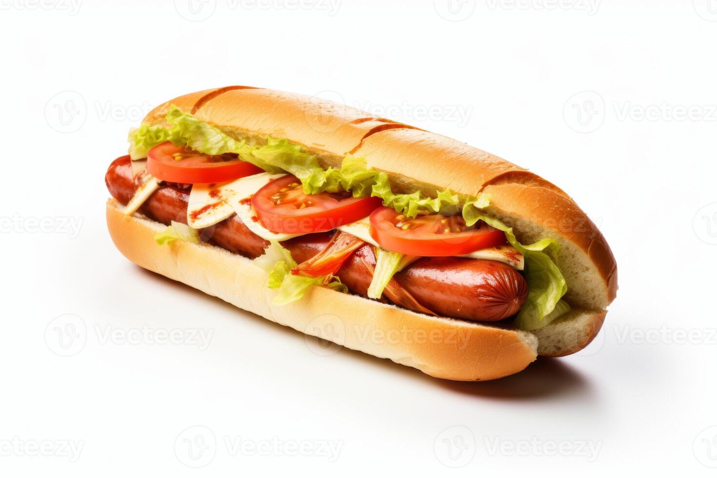 AI generated a sausage sandwich illustration photo