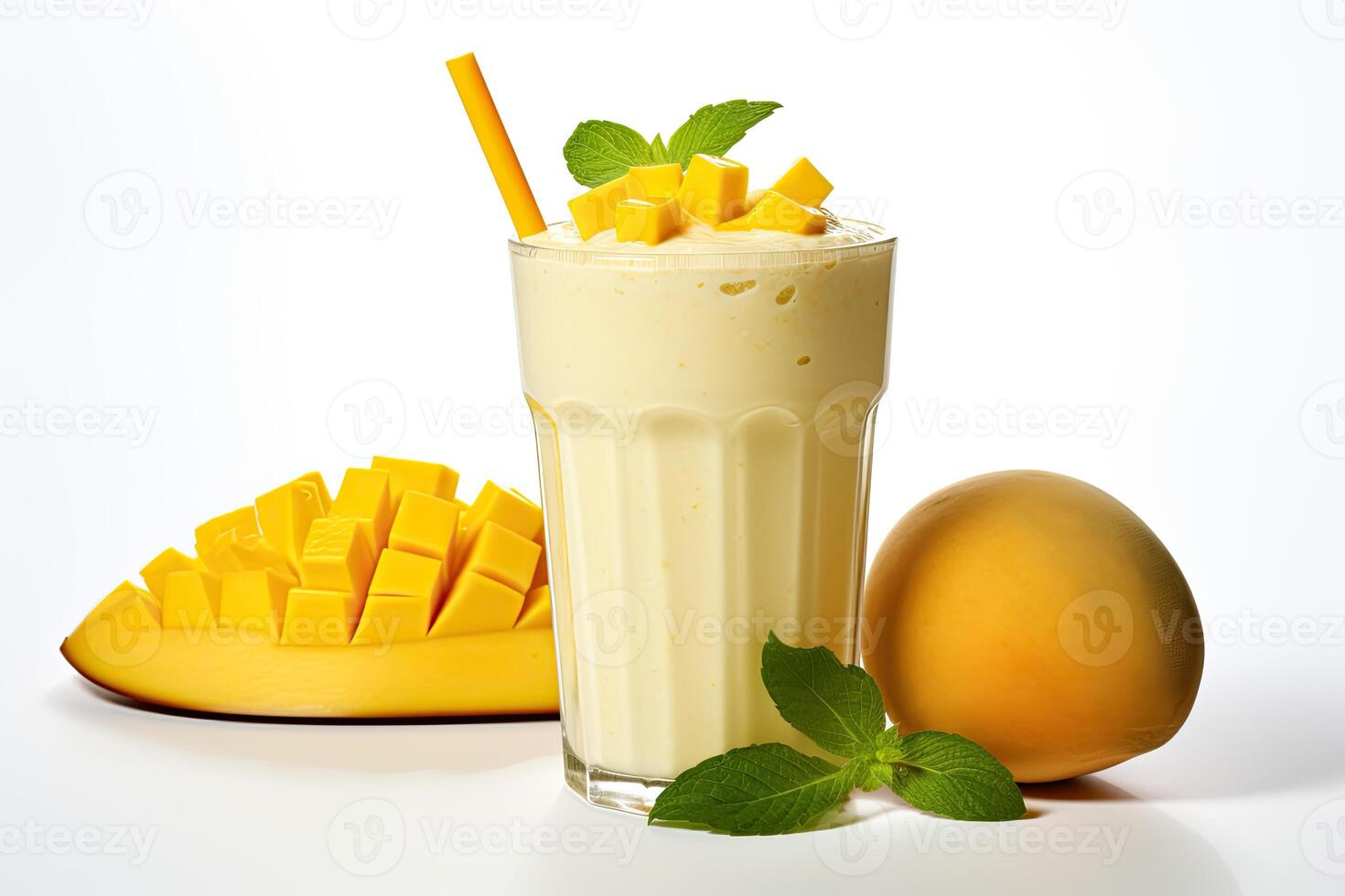 AI generated Mango milkshake clipart photo