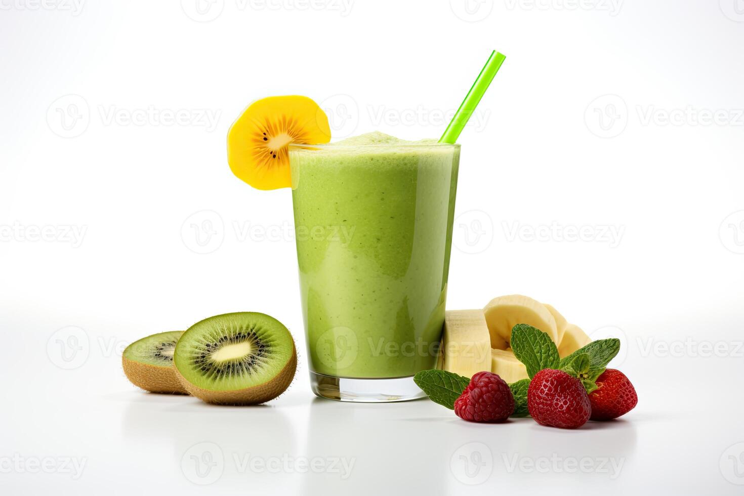 AI generated Kiwi green smoothie photo