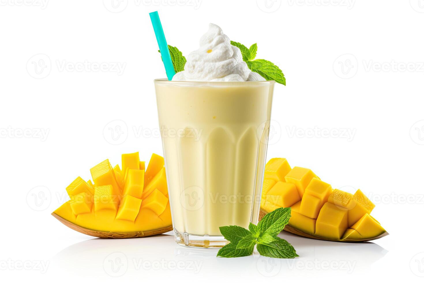 AI generated Mango milkshake clipart photo