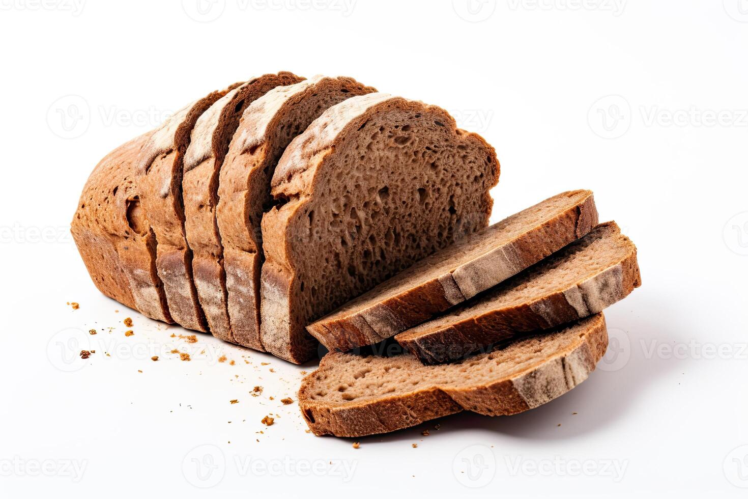 AI generated Rye bread closeup photo