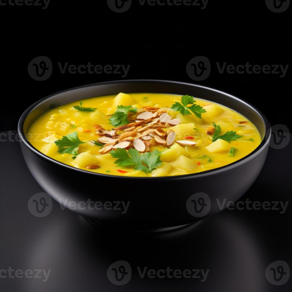 ai generado sopa de curry angloindia sopa de cerca foto