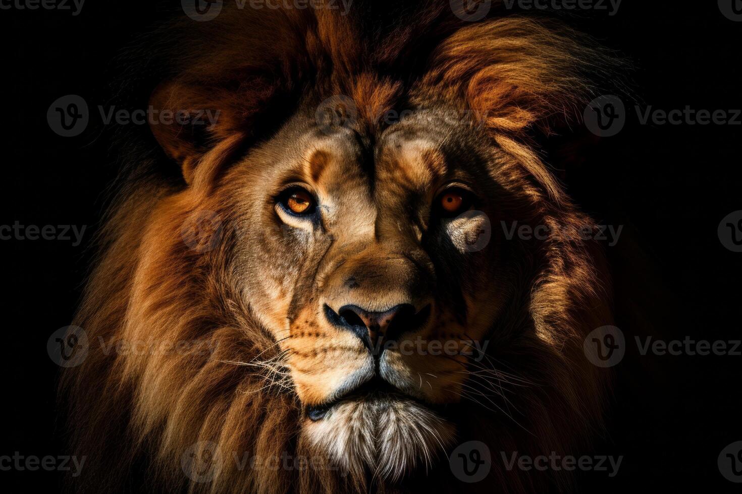 AI generated Lion isolated on a plain background photo