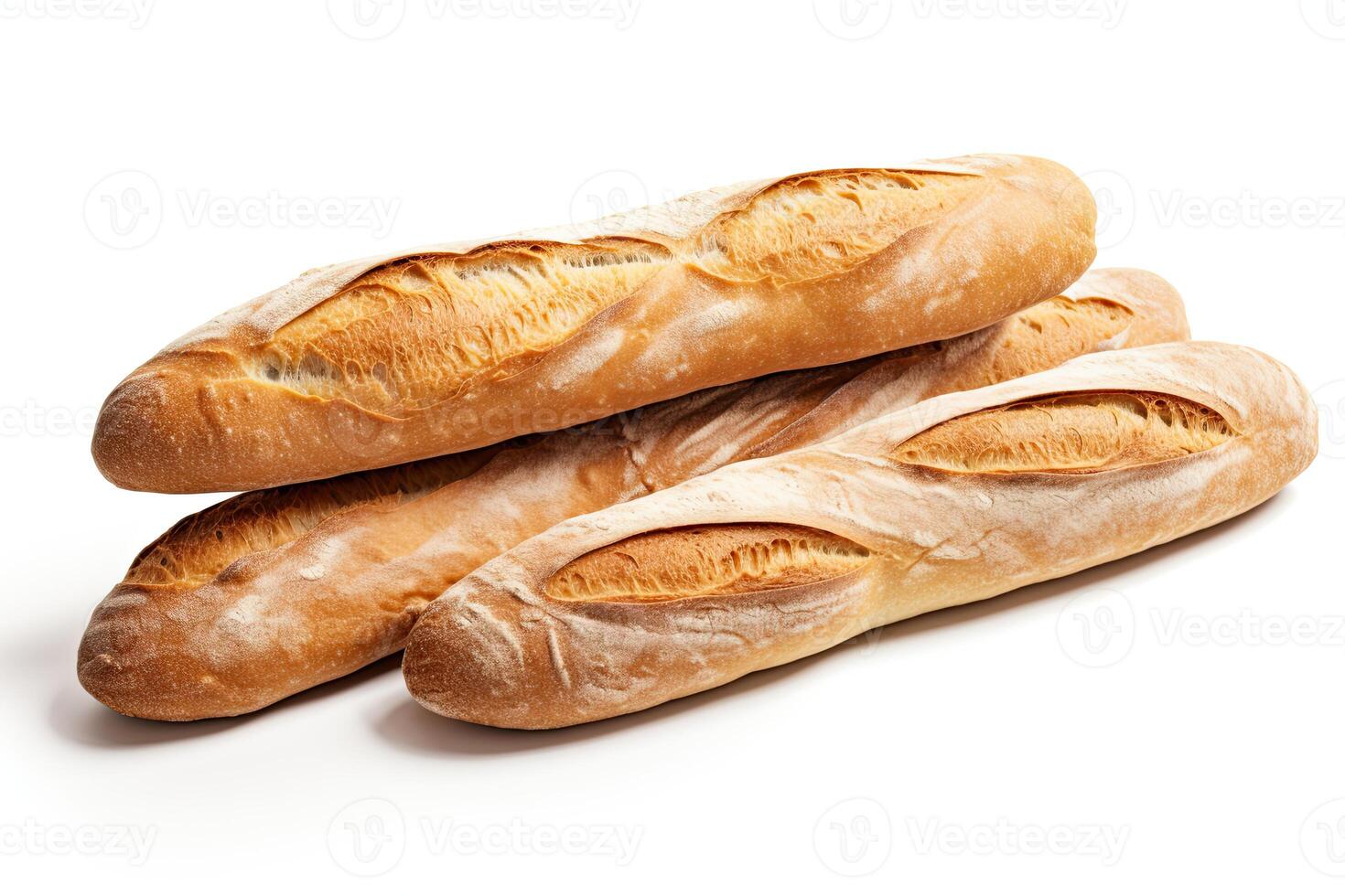 AI generated French bread close up photo