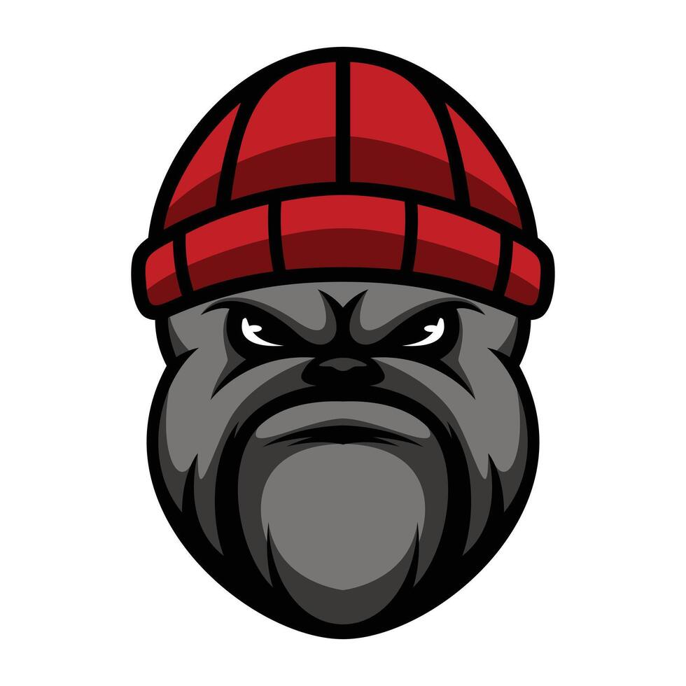 Bulldog Beanie Hat Design vector