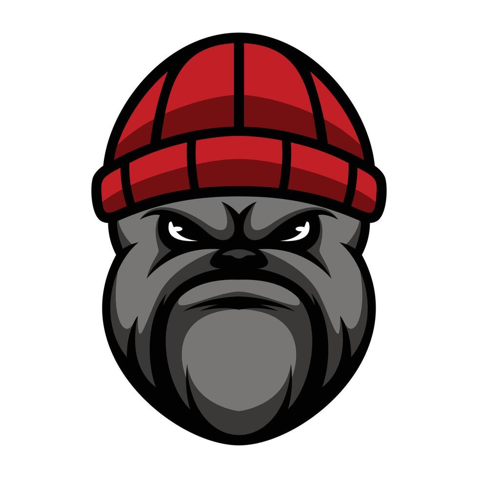 Bulldog Beanie Hat Design vector