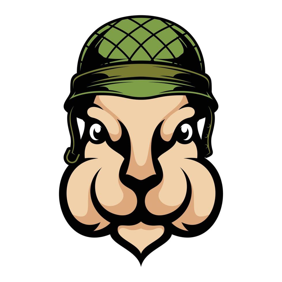 Rabbit Soldier Helmet Design vector