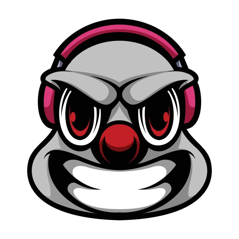 Clown Headphone Mascot Design vector