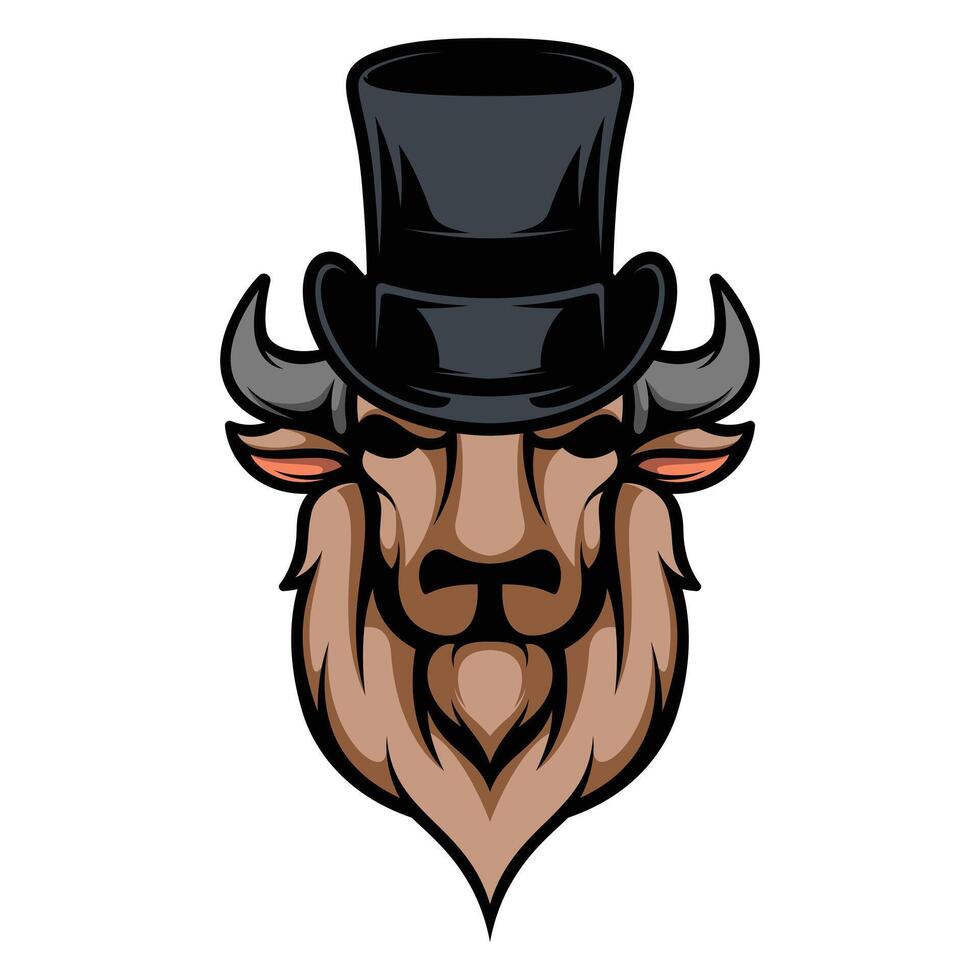 Buffalo Tophat Mascot vector