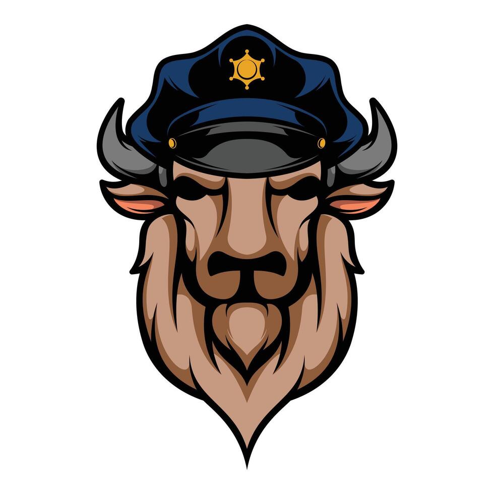 búfalo policía mascota vector
