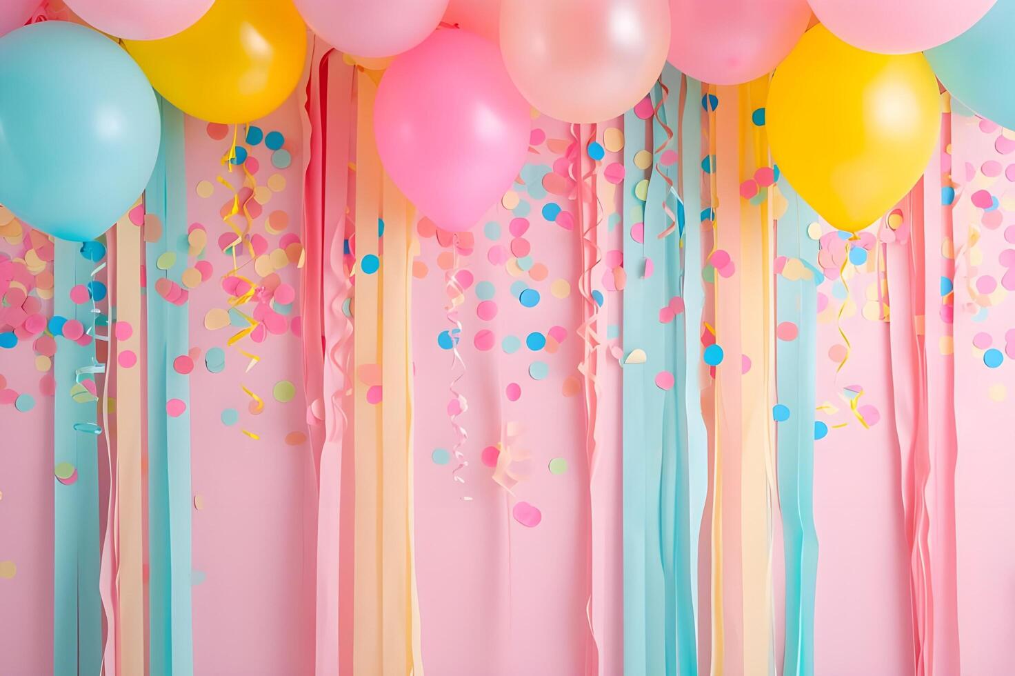 AI generated Party in Style A Gorgeous Birthday Background with Charming Pink Touches photo