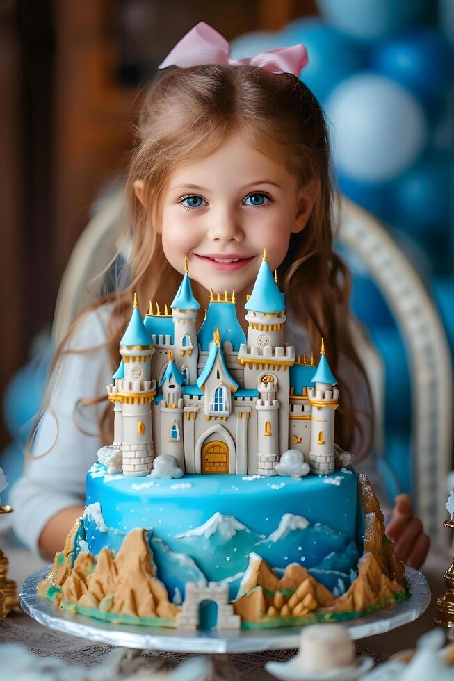 AI generated Enchanting Celebration Adorable Princess-Themed Birthday Party for a Girl photo