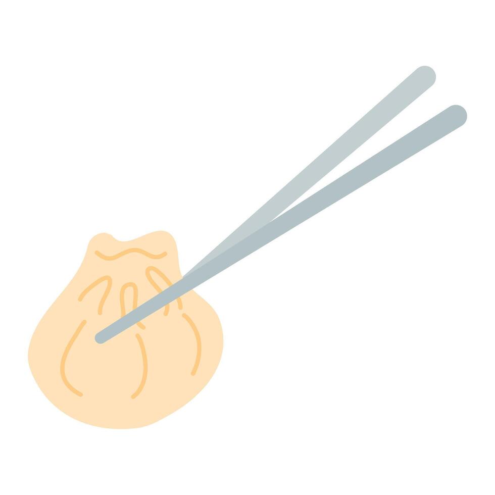 Baozi Dumpling with Chopsticks vector