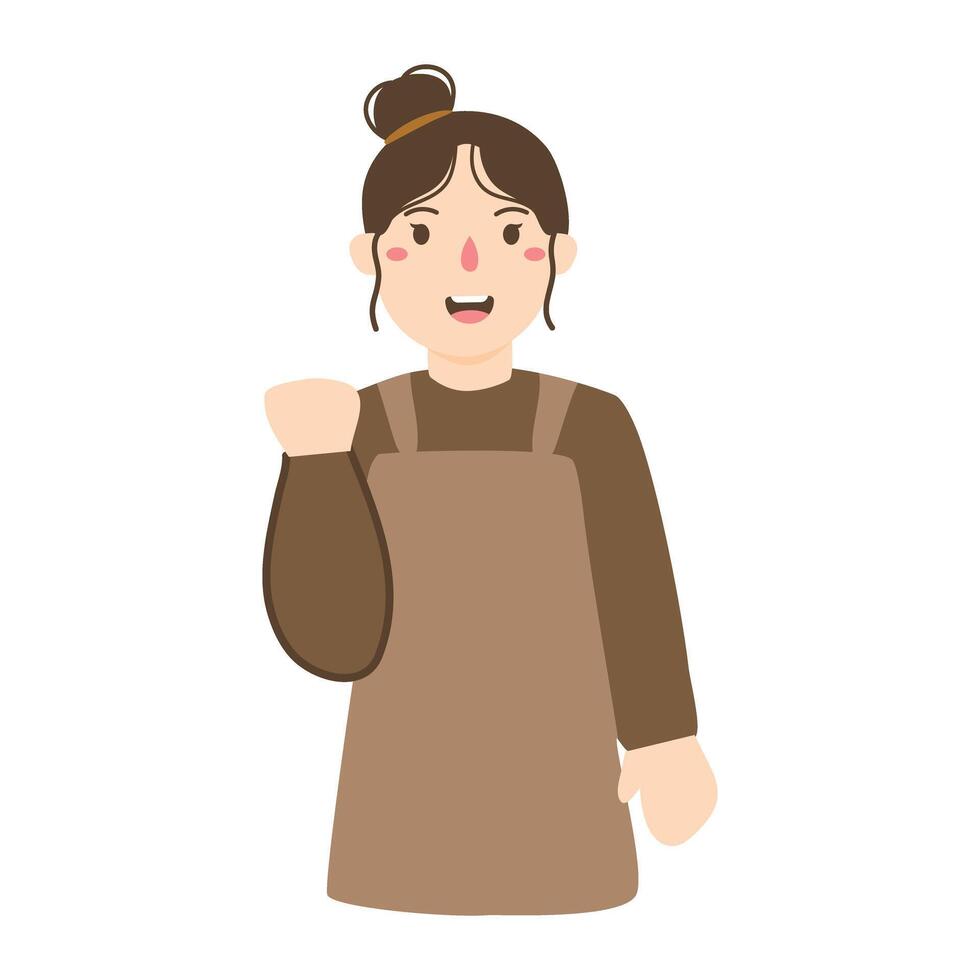 coffee shop with barista. illustration vector