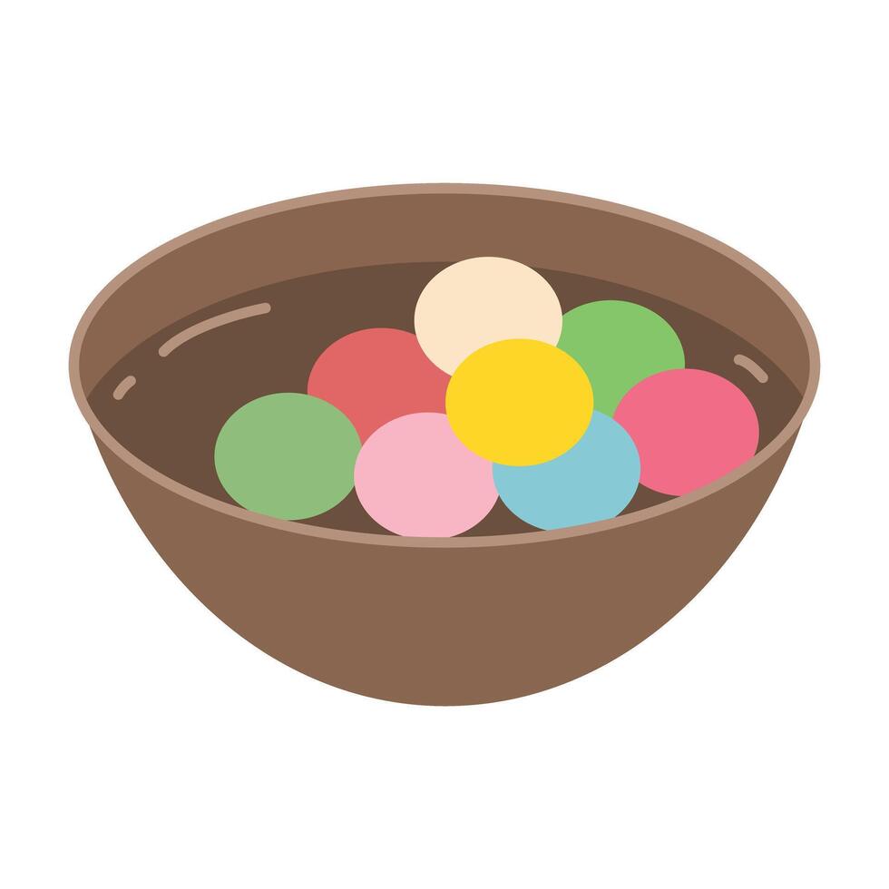 Big Tangyuan in a Bowl. Traditional Chinese Lantern Festival vector