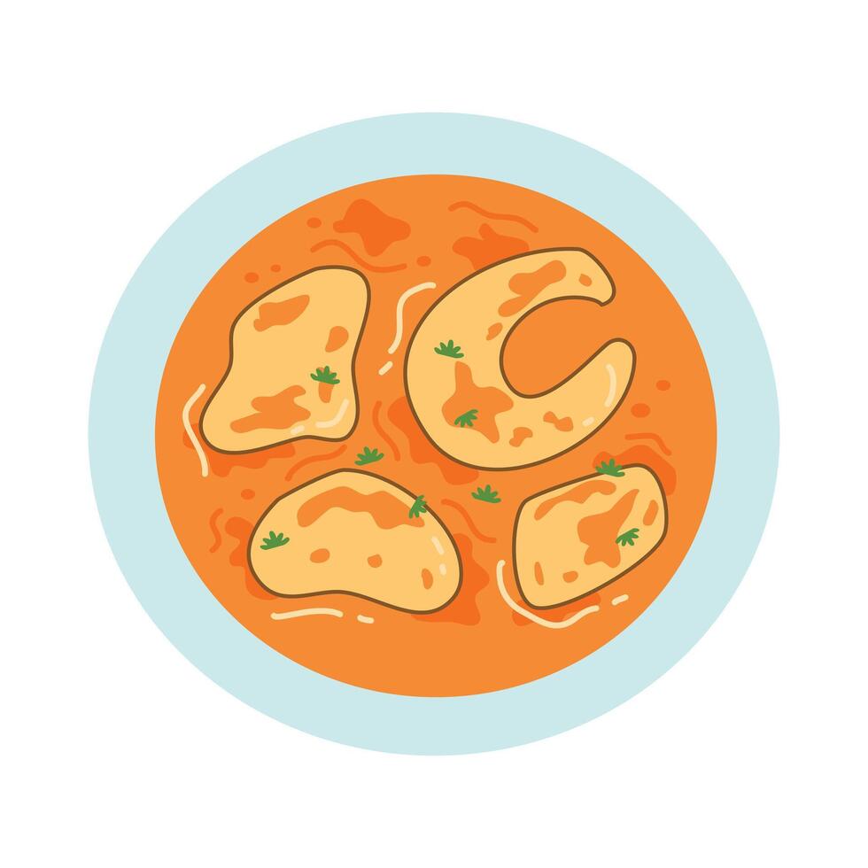 indian Bengali fish curry sauce vector