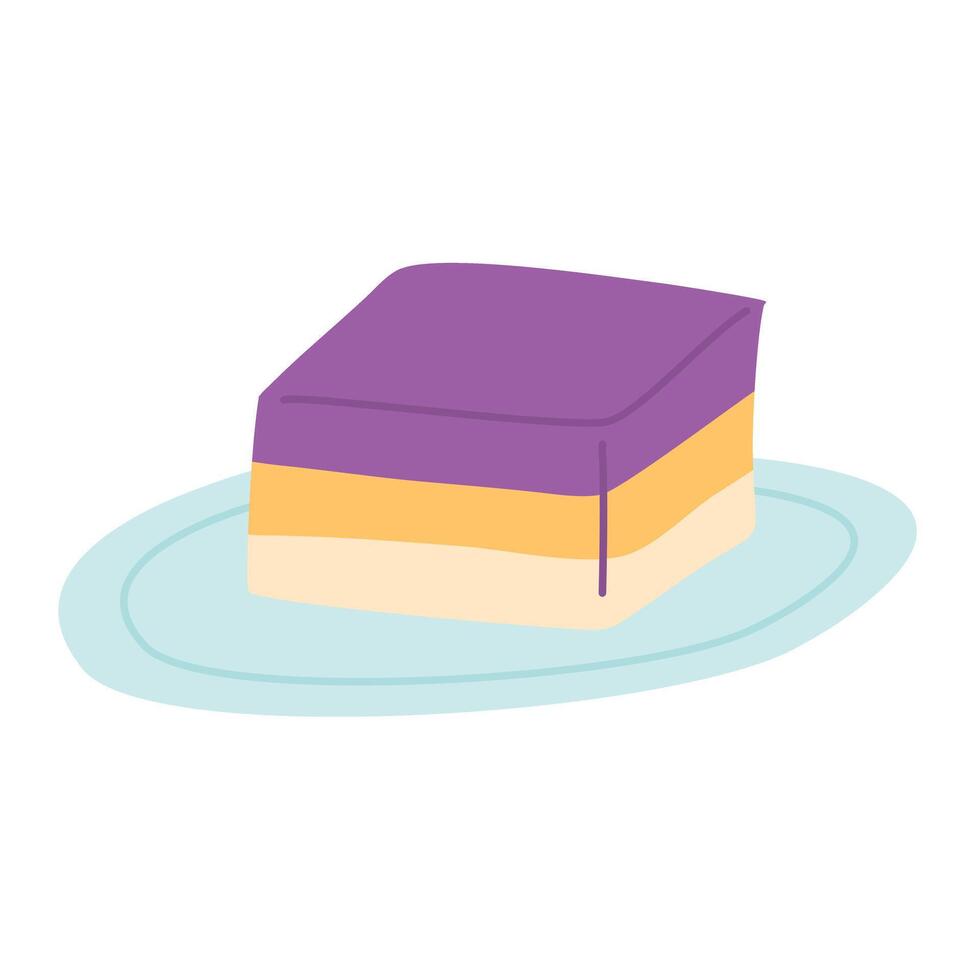 Sapin sapin or layered glutinous rice with coconut milk vector