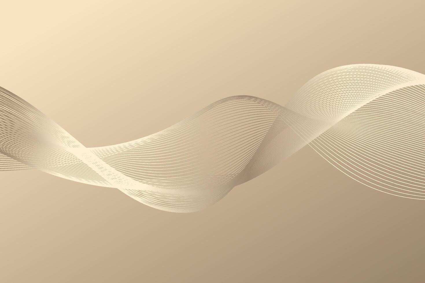 Luxurious golden wave lines with a smooth, elegant swirl shining against a gradient backdrop in a vector illustration