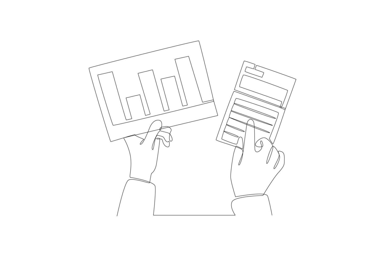 Continuous one line drawing Financial administration concept. Doodle vector illustration.