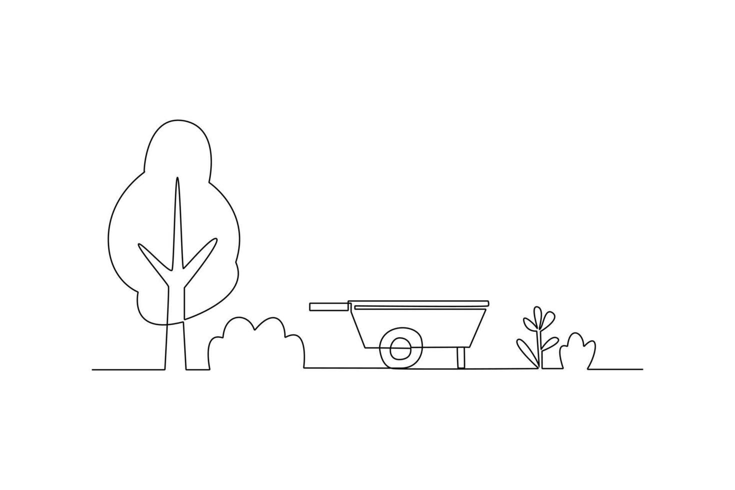 One continuous line drawing of Farmer activity. Agricultural concept. Doodle vector illustration in simple linear style.