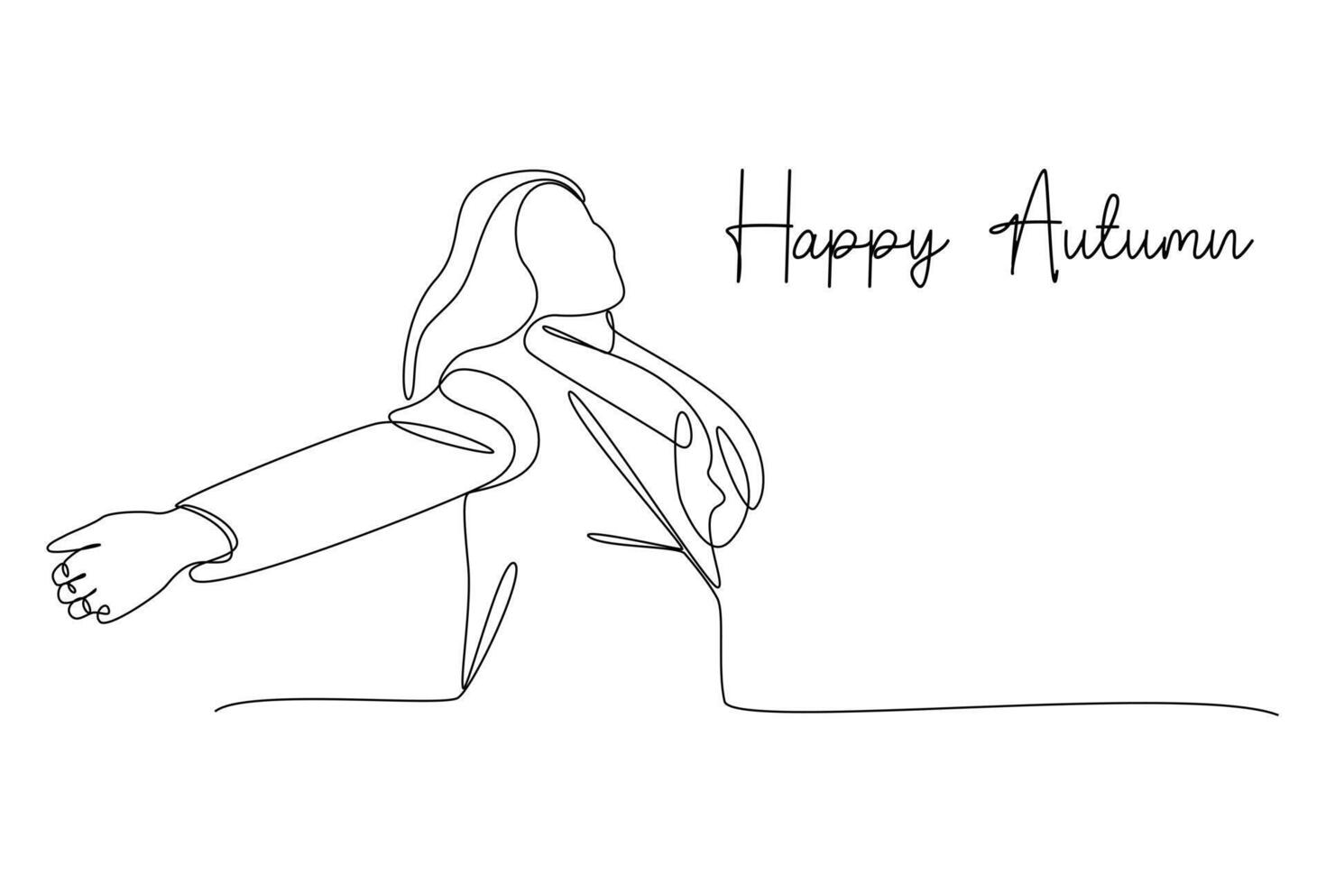 Continuous one line drawing Four seasons concept. Doodle vector illustration.