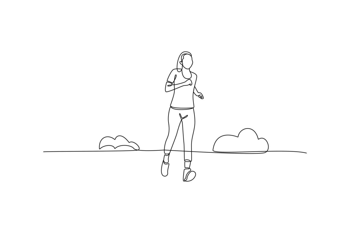 One continuous line drawing of People walking, playing, riding bicycle at city park. Activities outdoors concept. Doodle vector illustration in simple linear style.