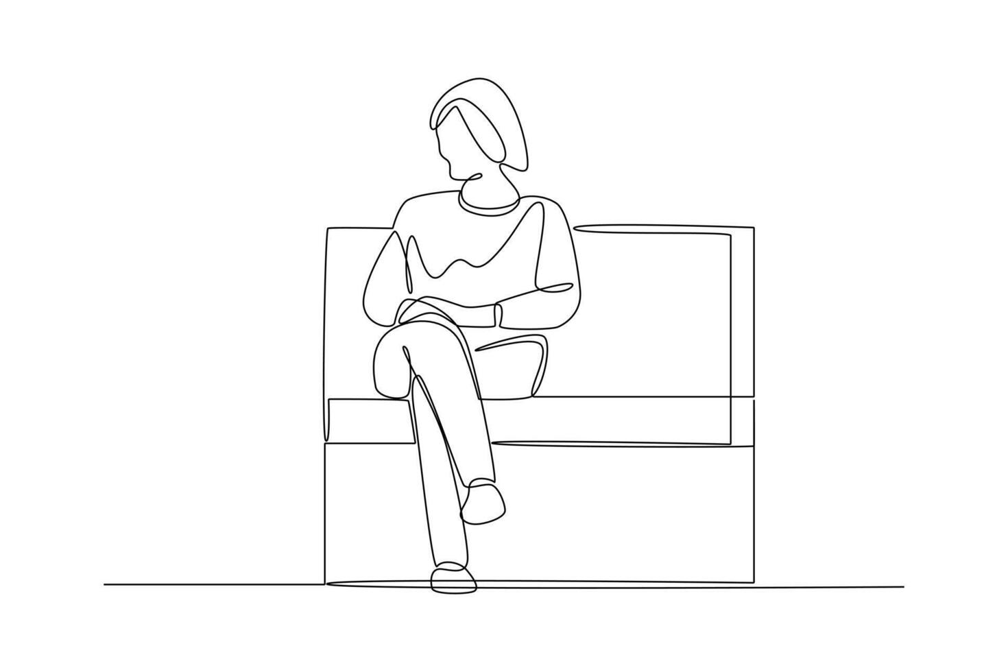One continuous line drawing of People walking, playing, riding bicycle at city park. Activities outdoors concept. Doodle vector illustration in simple linear style.