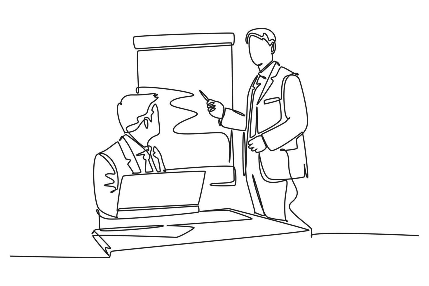 One continuous line drawing of workshop concept. Doodle vector illustration in simple linear style.