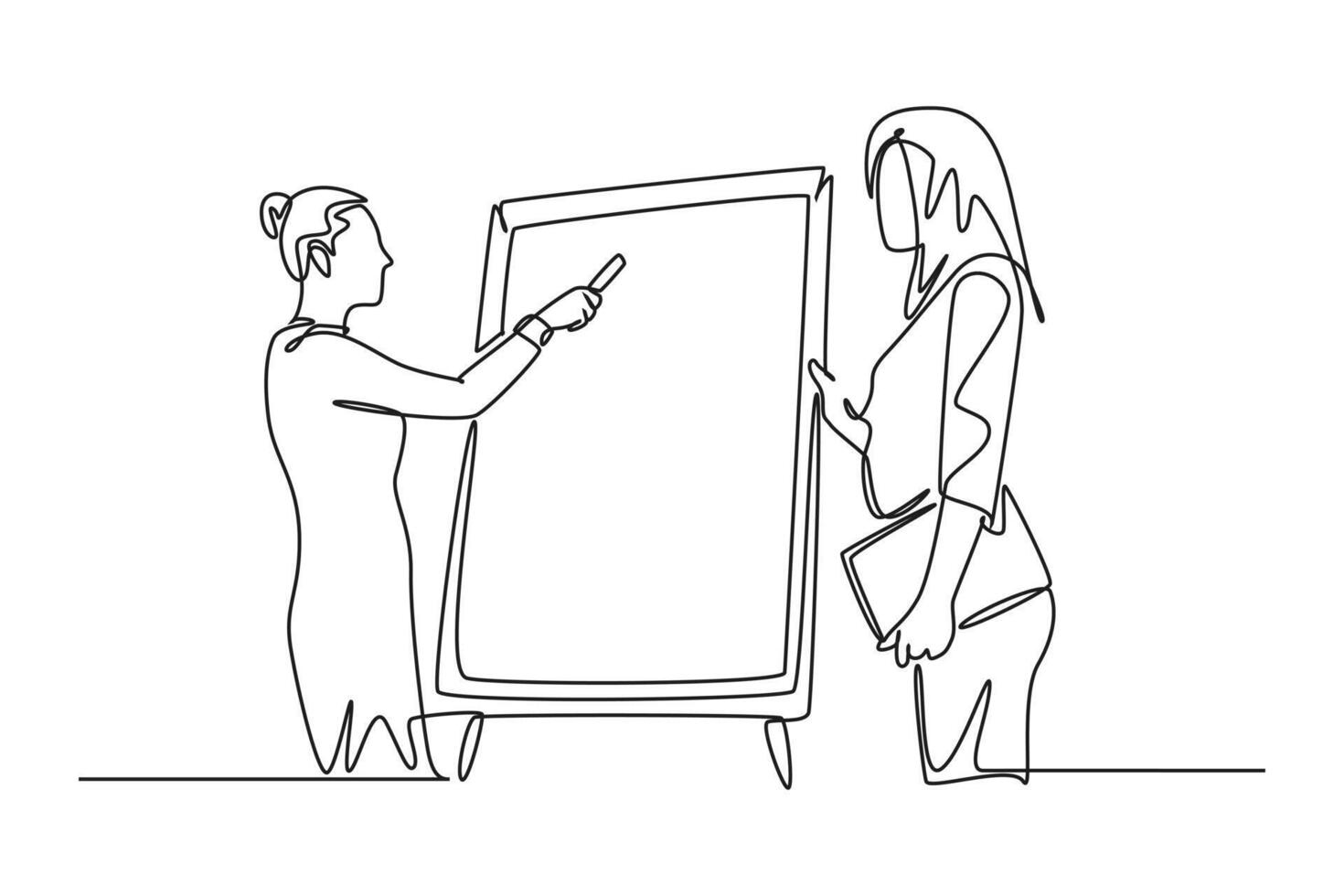 One continuous line drawing of workshop concept. Doodle vector illustration in simple linear style.
