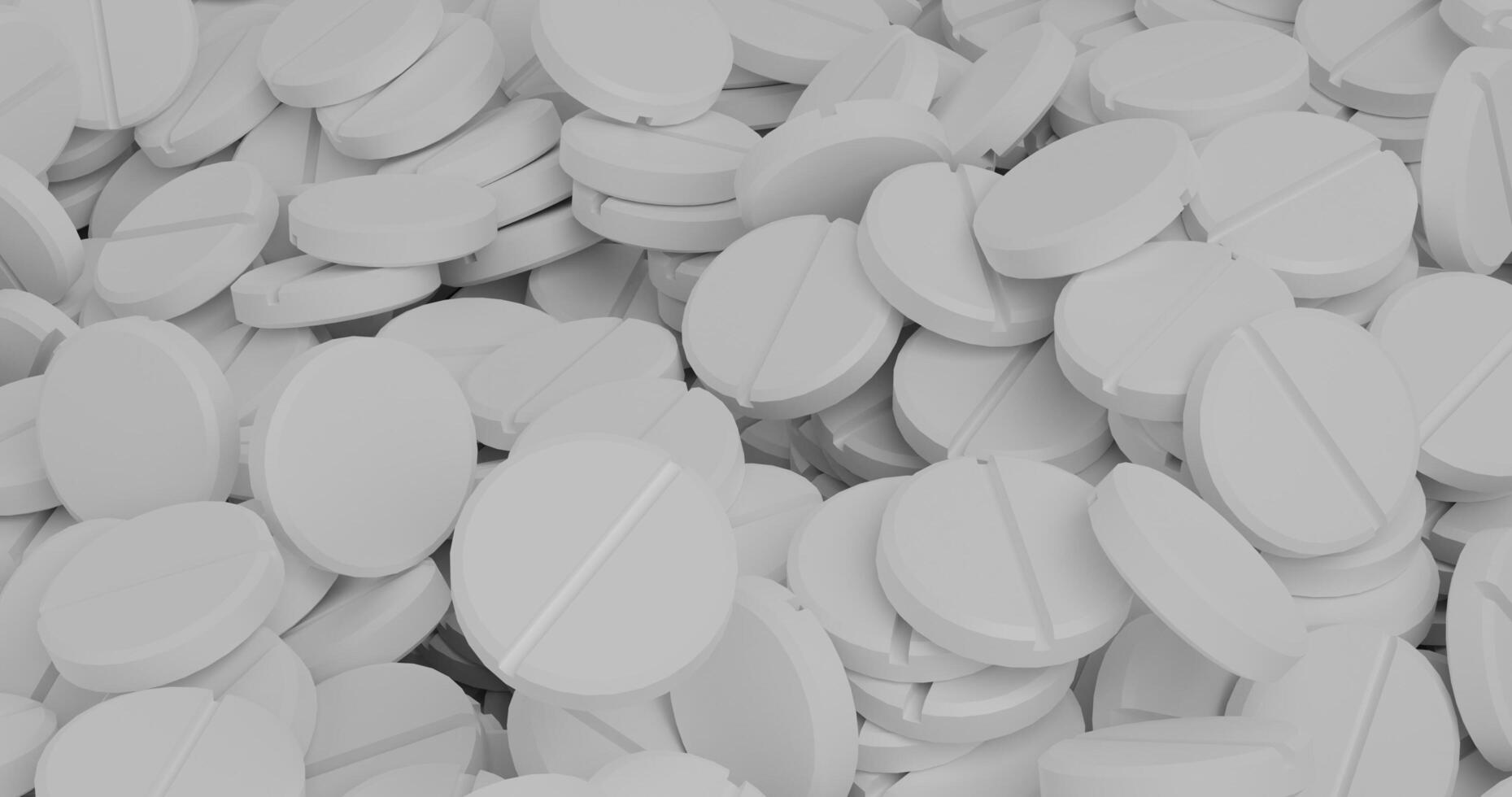 stack of medical pills or medicine tablets 3d rendering photo