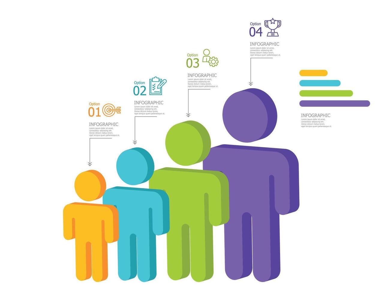 business people horizontal infographic element report vector