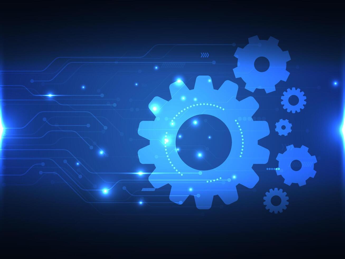 abstract blue power cyber digital technology futuristic vector