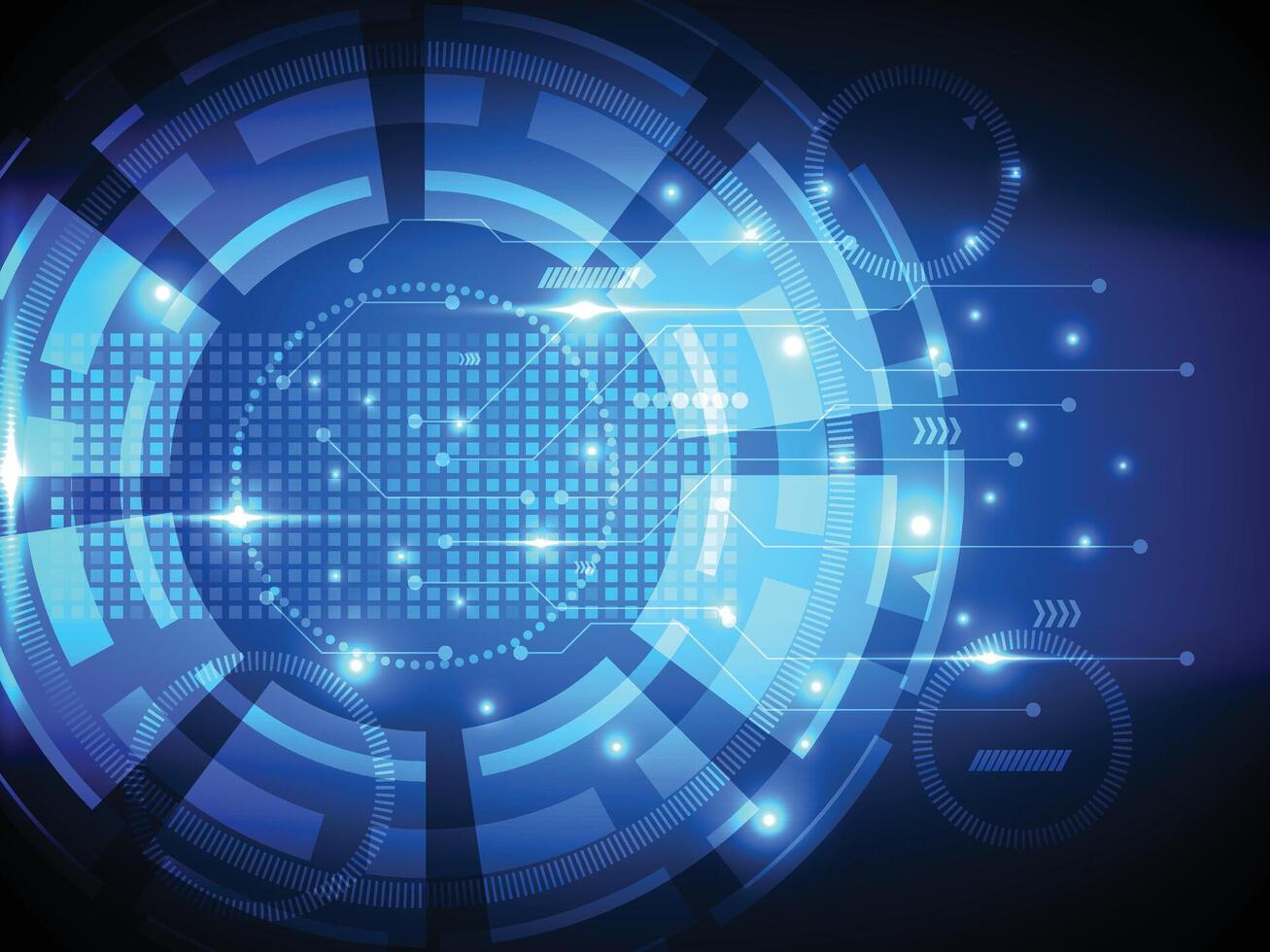 abstract blue power cyber digital technology futuristic background vector