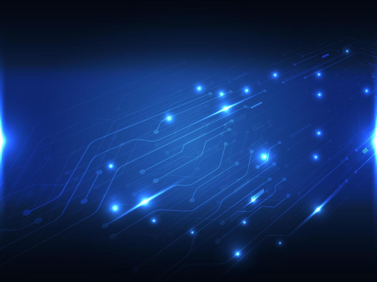 abstract blue power cyber digital technology futuristic background vector
