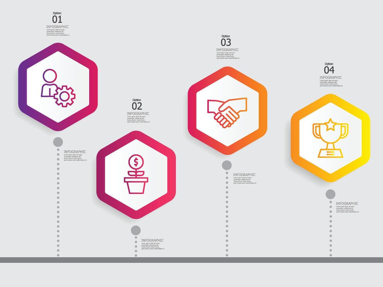 horizontal steps timeline infographic element vector