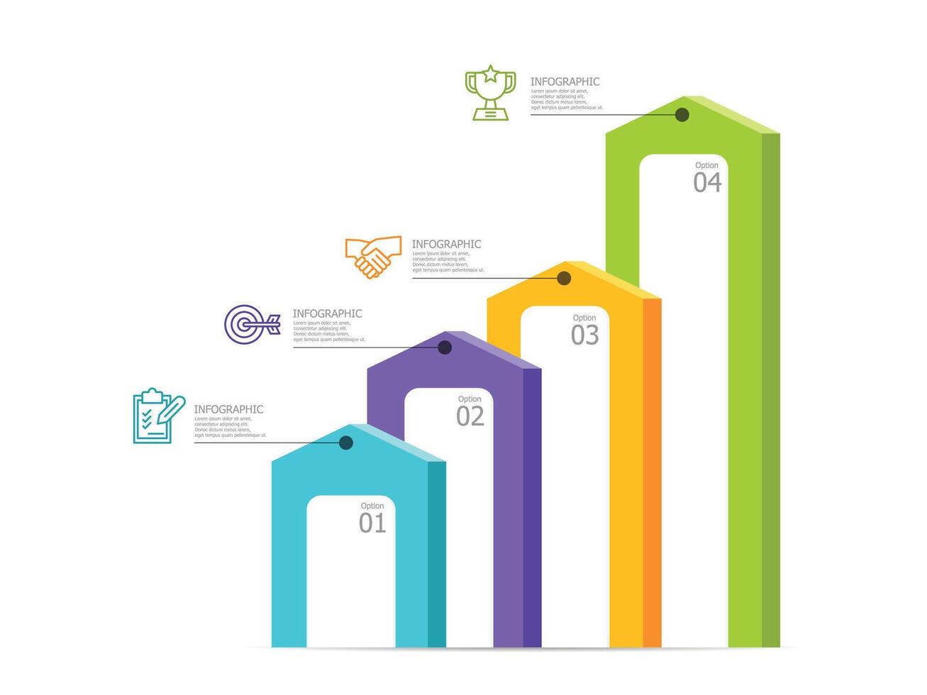 resumen pasos crecimiento infografía antecedentes vector