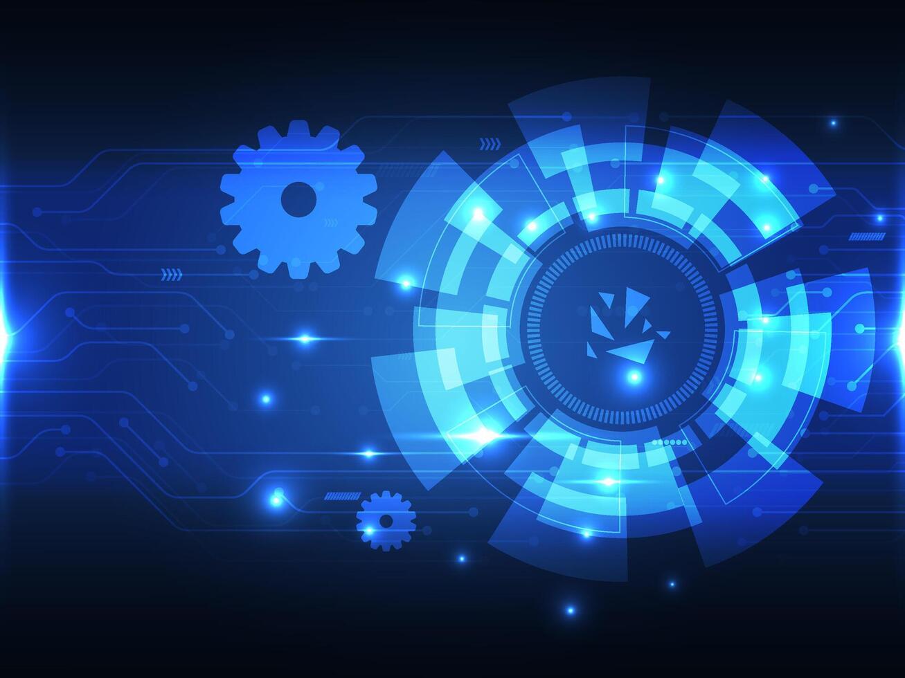 abstract blue power cyber digital technology futuristic vector