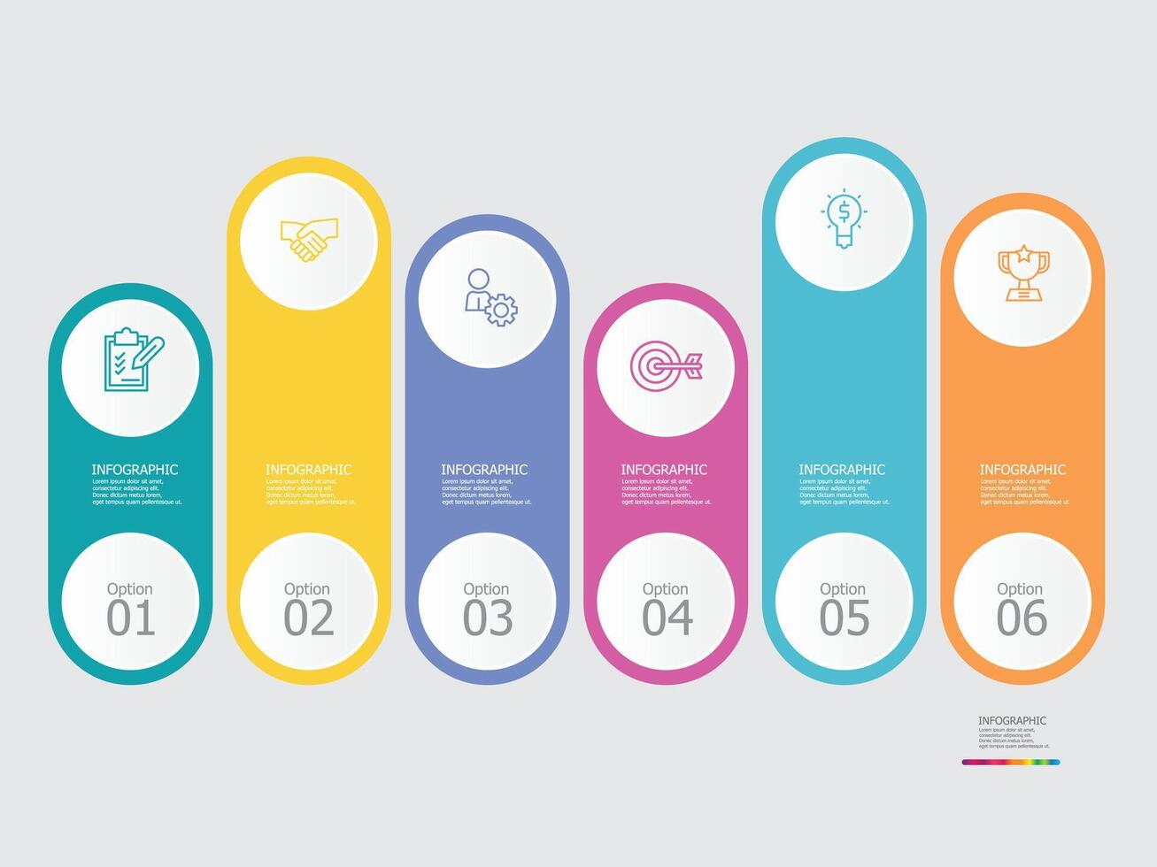 horizontal steps timeline infographic element report background vector