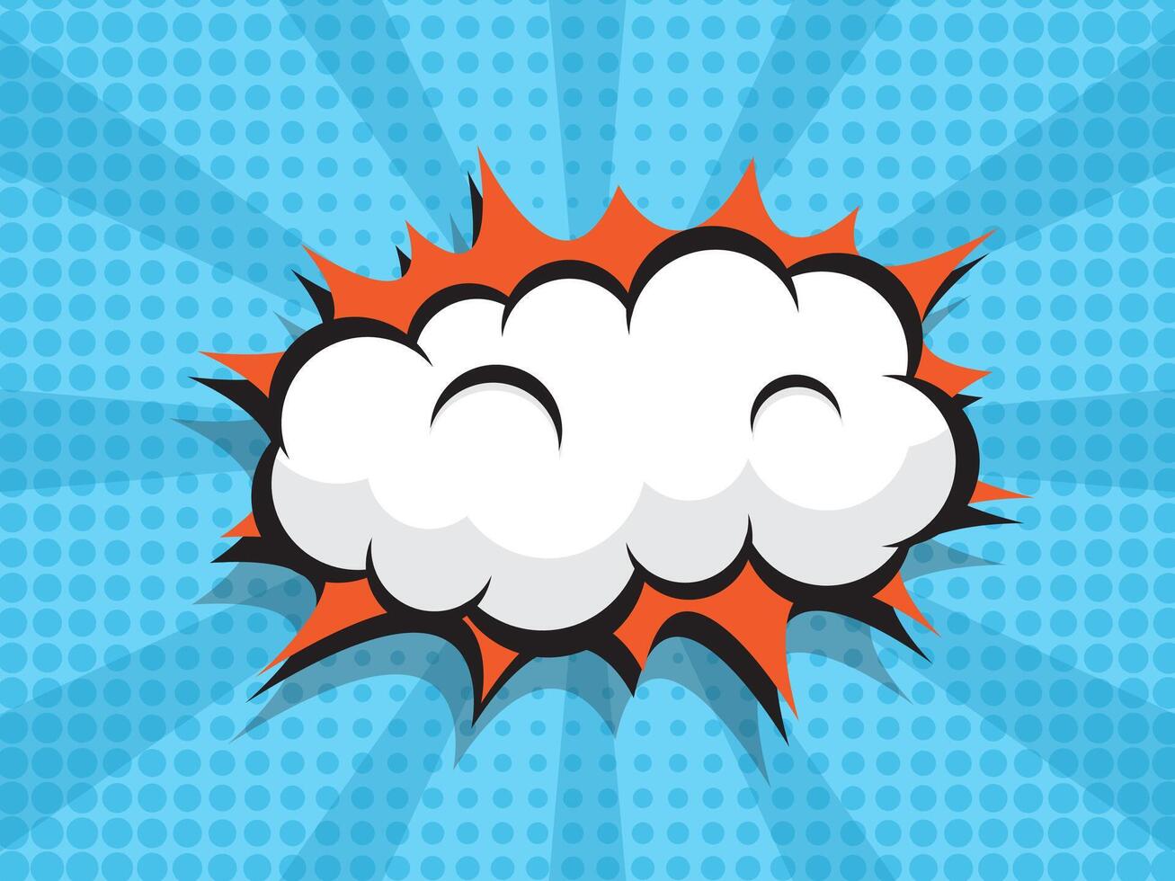 abstract comic book, pop art cartoon with blank speech bubble halftone dotted background vector