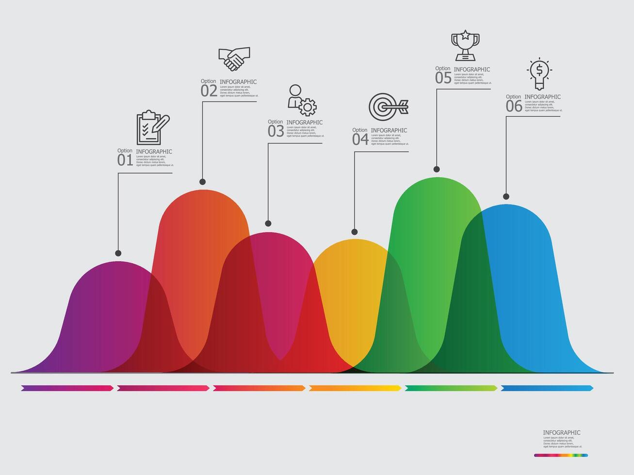 horizontal pasos cronograma infografía elemento reporte antecedentes vector