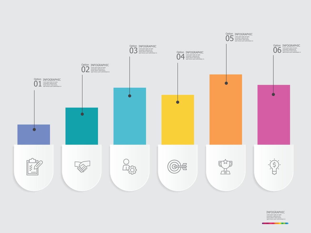 horizontal steps timeline infographic element report background vector