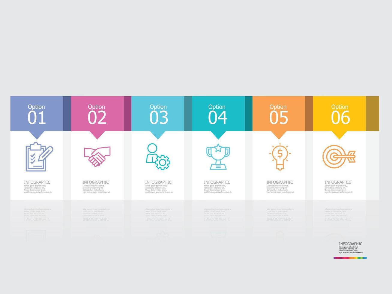 horizontal steps timeline infographic presentation element report background vector