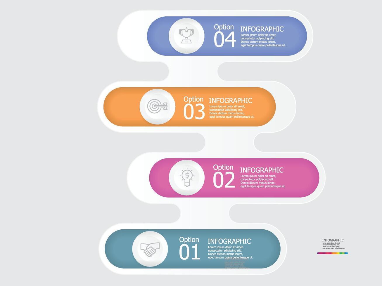 vertical pasos cronograma infografía elemento reporte antecedentes con negocio línea icono 4 4 pasos vector