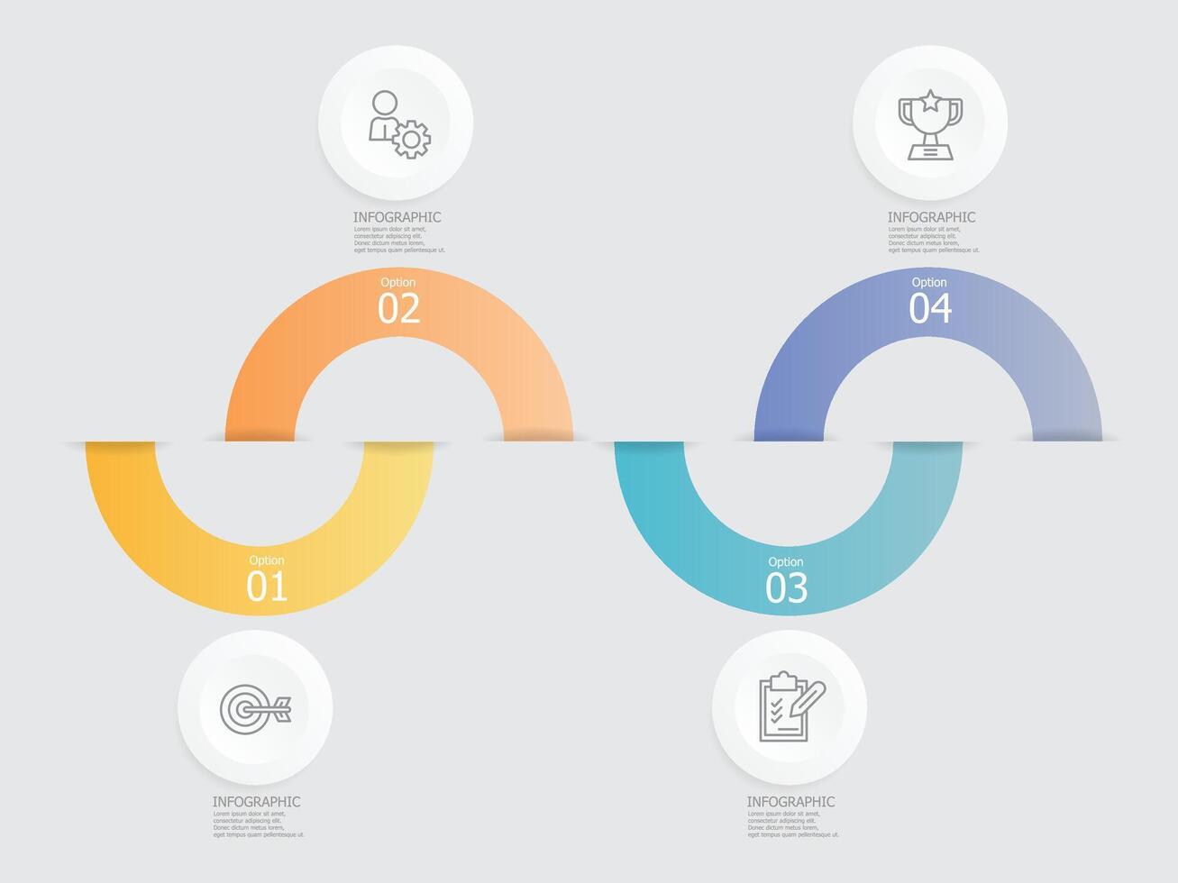 resumen pasos crecimiento infografía vector