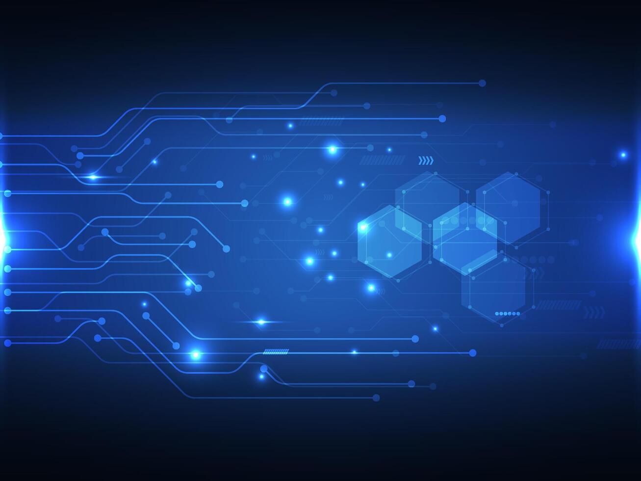 abstract blue power cyber digital technology futuristic vector